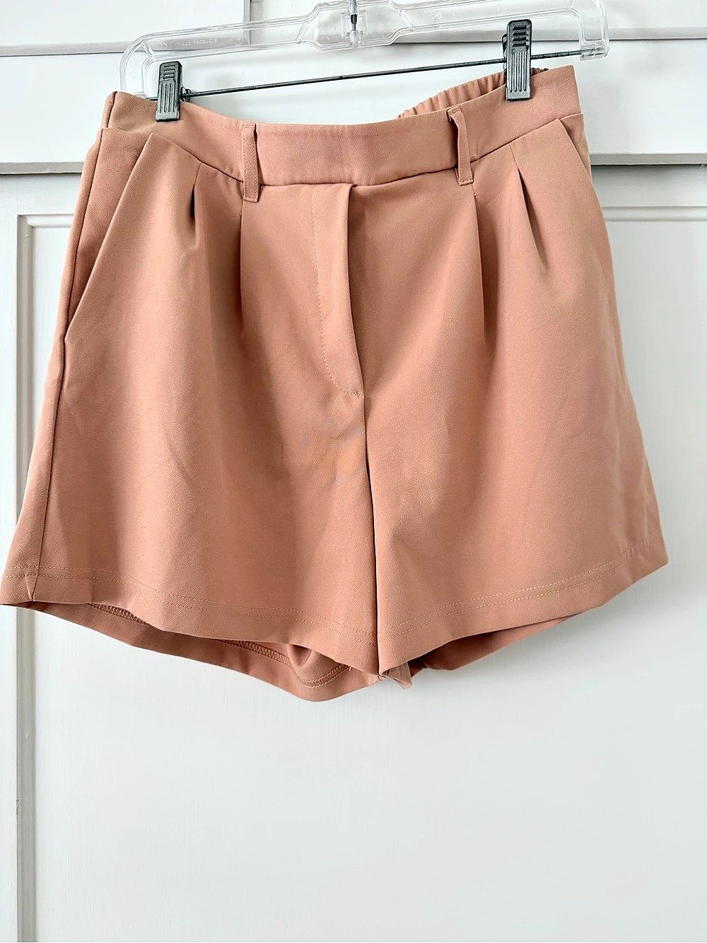 32 Degrees High-Waist Shorts in Pale Pink/Brown Size Small